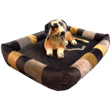 Šuns guolis, gultas, čiužinys, paklotas, iš veliūro, minkštas. Dydis: L 83 cm / W 62 cm / H13 cm. Vidutinis.  